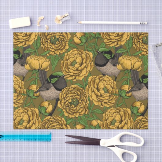 Peonies en Peonies Tissuepapier (Craft)