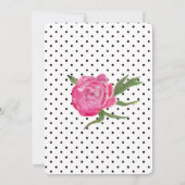 Peonies en Polka Dots Wedding Invitation Kaart (Achterkant)
