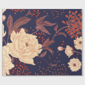Peonies en rozen. Vloeibaar patroon Cadeaupapier (Vlak)