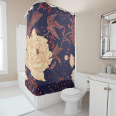 Peonies en rozen. Vloeibaar patroon Douchegordijn (In situ)