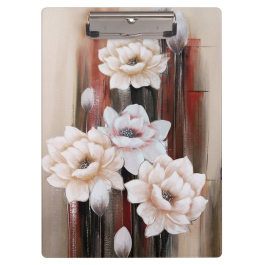 Peonies en Verf Splatter Klembord (Voorkant)