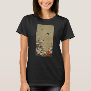 Peonies en vlinders die Japan schilderen T-shirt