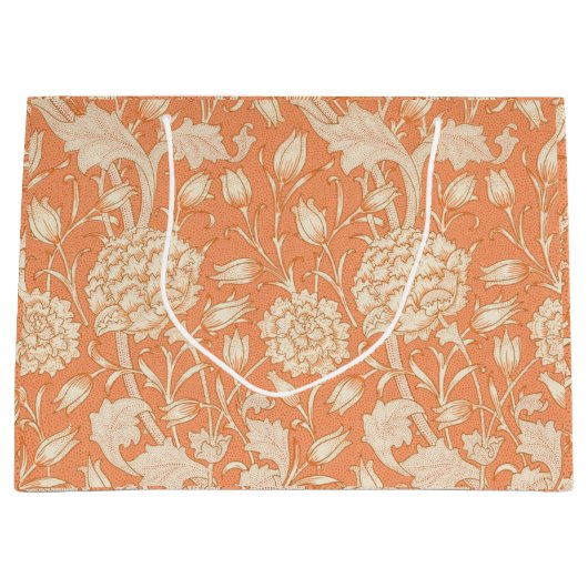 Peonies en Wilde Tulpen op koraal Gift Bag Groot Cadeauzakje (Voorkant)