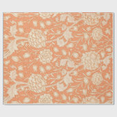 Peonies en wilde tulpen op koraalwrapppapier cadeaupapier (Vlak)