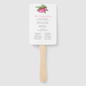 Peonies Fan Wedding Programme Handwaaier (Achterkant)