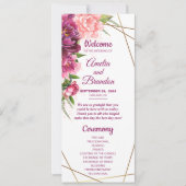 Peonies Faux Gold Foil Rustic Wedding Programme (Voorkant)
