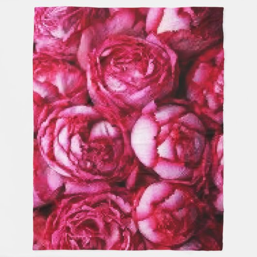 Peonies Fleece Deken (Voorkant)