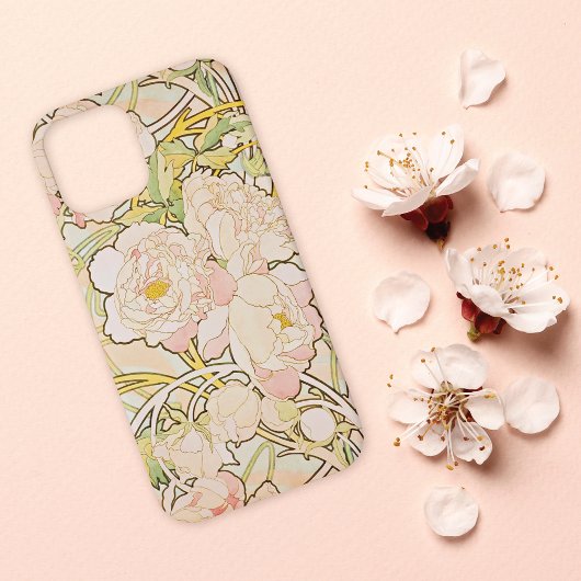 Peonies Floral Alphonse Mucha Case-Mate iPhone Case