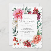 Peonies Floral Bridal Shower Invitations Kaart (Voorkant)