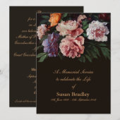 Peonies Floral Painting 1 Funeral Announting Kaart (Voorkant / Achterkant)