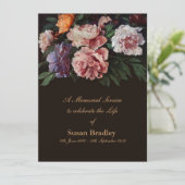 Peonies Floral Painting 1 Funeral Announting Kaart (Staand voorkant)