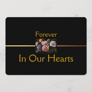 Peonies Floral Painting 2 Funeral Announting Kaart