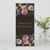 Peonies Floral Painting 3 Funeral Announting Kaart (Staand voorkant)