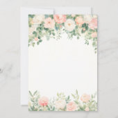 Peonies Floral Peach Pink Script Elegant Sweet 16 Kaart (Achterkant)