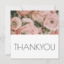 PEONIES FLORAL THANKJE FLAT KAART