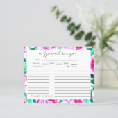Peonies Floral Vrijgezellenfeest Recipcard (Staand voorkant)