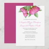 Peonies Floral Wedding Invitation Kaart (Voorkant / Achterkant)