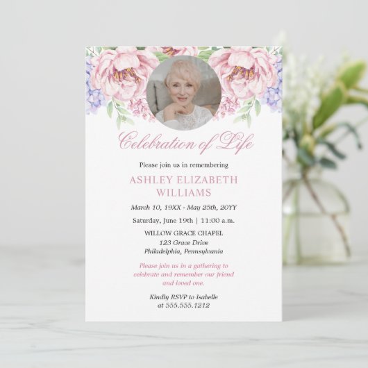 Peonies | Florale trilling van de hydrangeas Kaart (Staand voorkant)