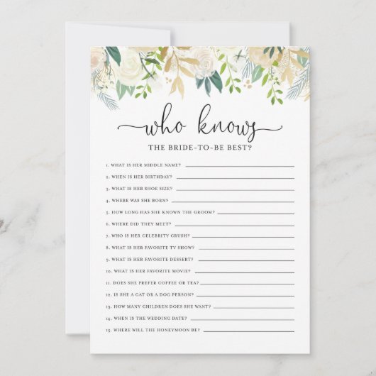 Peonies Glitter die het spel van het Bride-Vrijgez Kaart (Voorkant)