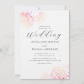 Peonies Gold Elegant Moderne Klassic Floral Weddin Kaart (Voorkant)