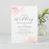 Peonies Gold Elegant Moderne Klassic Floral Weddin Kaart (Staand voorkant)