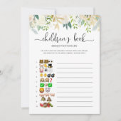 Peonies Gold Emoji Pictionary Baby shower Game Kaart (Voorkant)