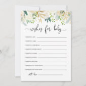 Peonies Gold Glitter Baby Wishes Baby shower Kaart (Voorkant)