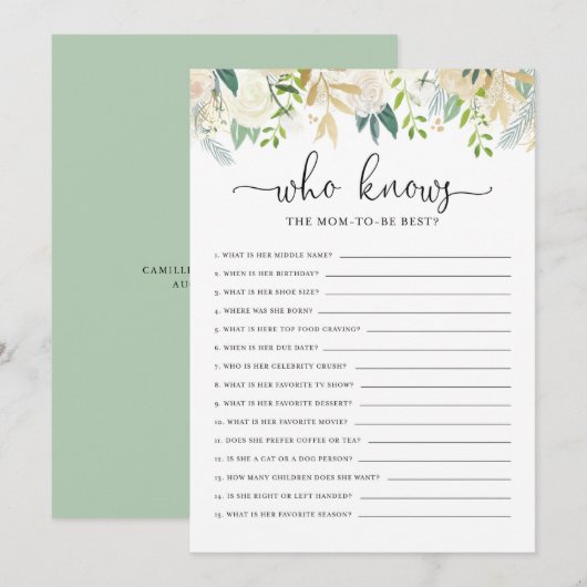 Peonies Gold kent mam het beste schoenenspel Kaart (Voorkant / Achterkant)