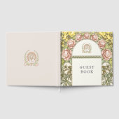 Peonies Gold Wedding Art Nouveau Gastenboek (Volledig)