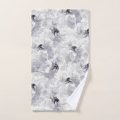 Peonies, grijs en wit, bloem, witte bloemen bad handdoek (Handdoek)