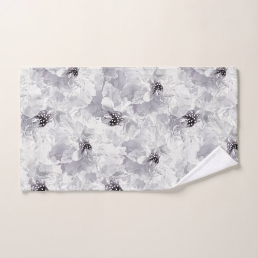 Peonies, grijs en wit, bloem, witte bloemen bad handdoek (Handdoek)