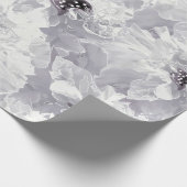 Peonies, grijs en wit, bloem, witte bloemen cadeaupapier (Hoek)