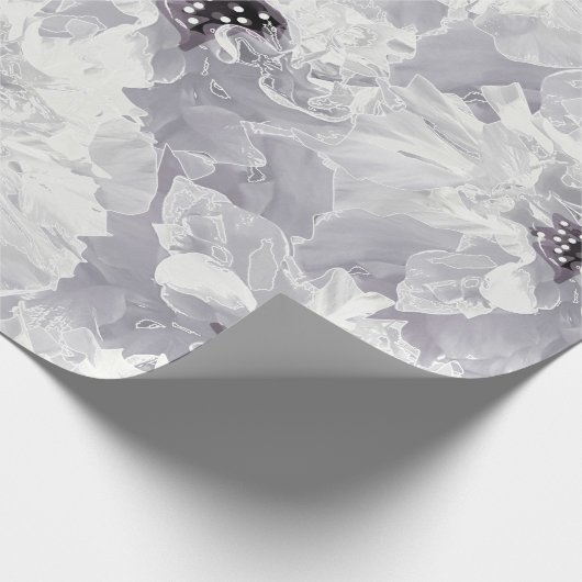 Peonies, grijs en wit, bloem, witte bloemen cadeaupapier (Hoek)