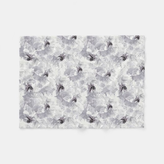 Peonies, grijs en wit, bloem, witte bloemen fleece deken (Voorkant (Horizontaal))