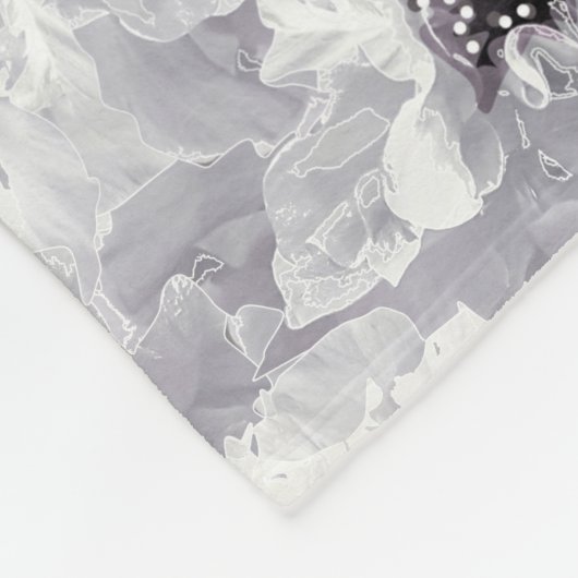 Peonies, grijs en wit, bloem, witte bloemen fleece deken (Hoek)