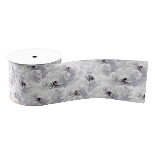 Peonies, grijs en wit, bloem, witte bloemen grosgrain lint
