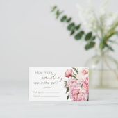 Peonies guess how many candies enclosure card informatiekaartje (Staand voorkant)