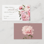 Peonies guess how many candies enclosure card informatiekaartje (Voorkant / Achterkant)