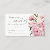 Peonies guess how many candies enclosure card informatiekaartje (Voorkant)