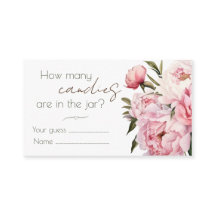 Peonies guess how many candies enclosure card