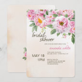 Peonies Handgemaakt Vrijgezellenfeest Kaart (Voorkant / Achterkant)