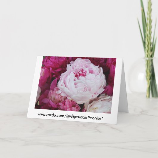 Peonies Happy Birthday Kaart (Achterkant)