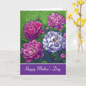 Peonies Happy Moederdag Kaart (Gele Bloem)