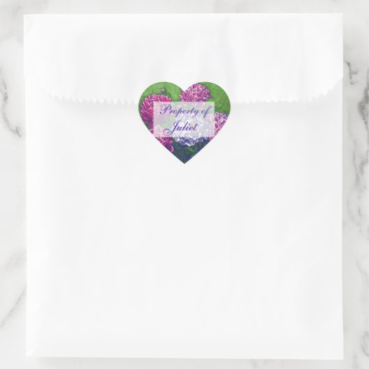 Peonies Heart Book Stickers (Tas)