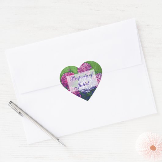 Peonies Heart Book Stickers (Envelop)