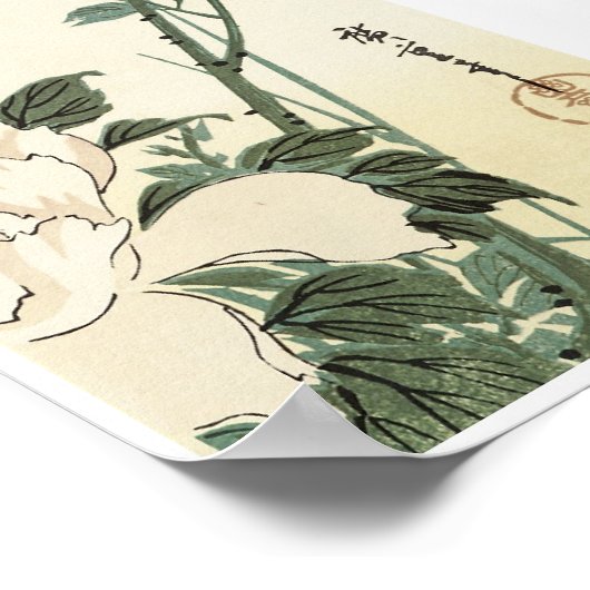 Peonies, Hiroshige Poster (Hoek)