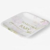 Peonies Hydrangea Pastel Waterverf Baby shower Papieren Bordje (Gebogen)