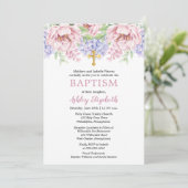 Peonies | Hydrangeas Waterverf Floral Baptisme Kaart (Staand voorkant)