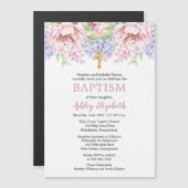 Peonies | Hydrangeas Waterverf Floral Baptisme Magnetische Uitnodiging (Voorkant / Achterkant)