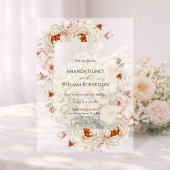 Peonies in Bloom Acrylic Wedding Invitation Acryl Uitnodigingen